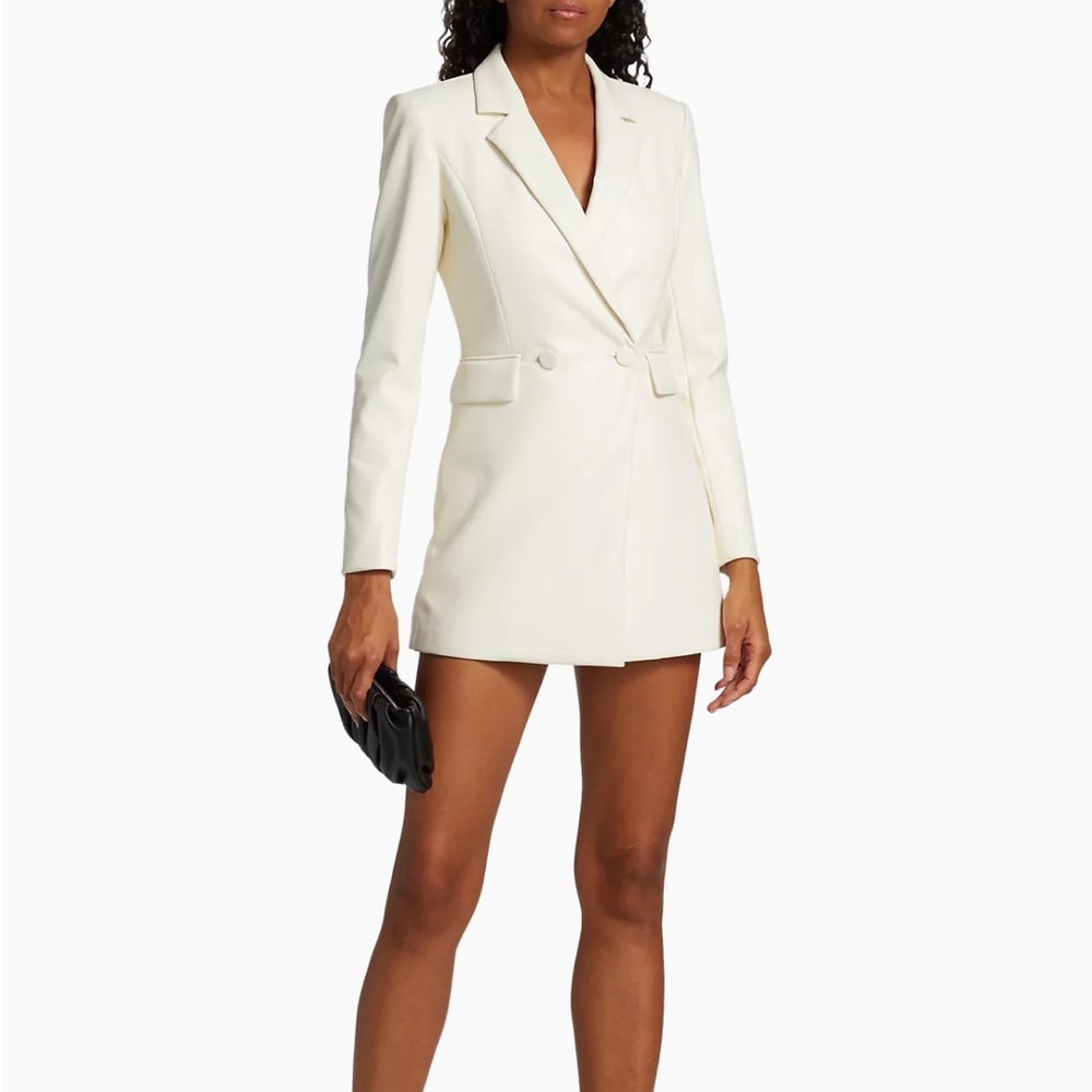 NWT Alice + Olivia Kyrie Faux Leather Blazer Romper